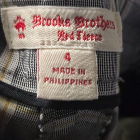 Brooks Brothers Red Fleece Glen Plaid Cotton Blend Flat Front Ankle Pants Size 4 - Picture 5 of 6